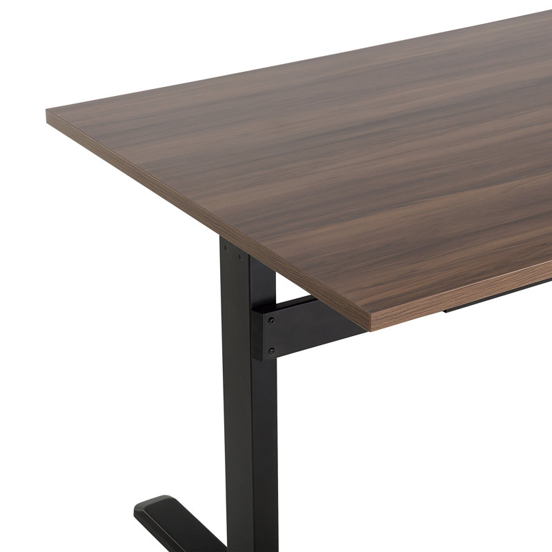 Demps Adjustable Standing Desk, 180cm W x 80cm D, Brown/Black