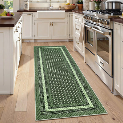 Tapis lavable à motif géométrique moderne pour salon, couloir et chambre à coucher