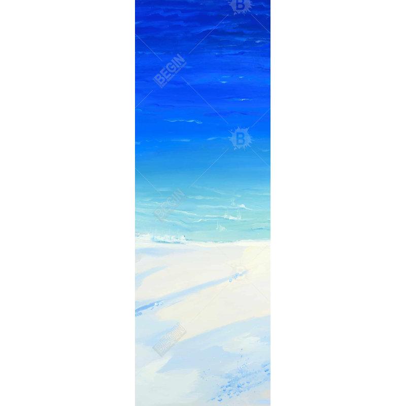 Toile vue de l'océan par satellite | Décoration de salle de bain mer exotique