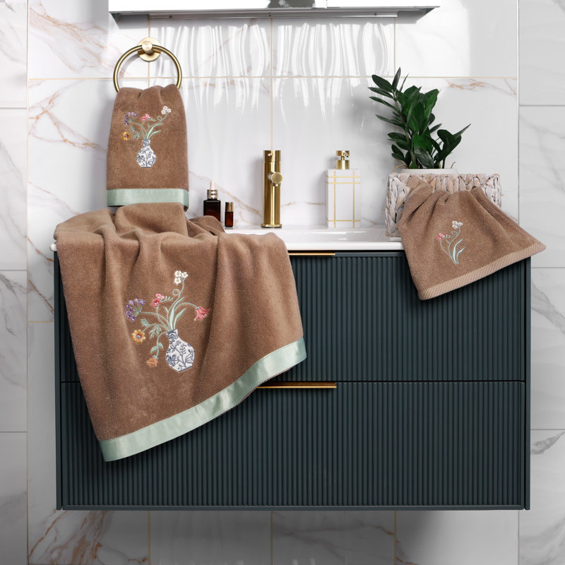 Débarbouillette en coton turc, Cacao, Hand Towel, Bath Towel, Fingertip Towel