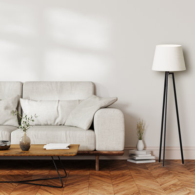 Architectural Tripod 64" Floor Lamp with Textured Shade - Cozy Illumination
