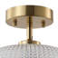Modern Polished Brass Flush Mount Ceiling Light with Textured Glass Shade, 1-Light E26, Dimmable, ETL Listed, Sloped Ceiling Compatible