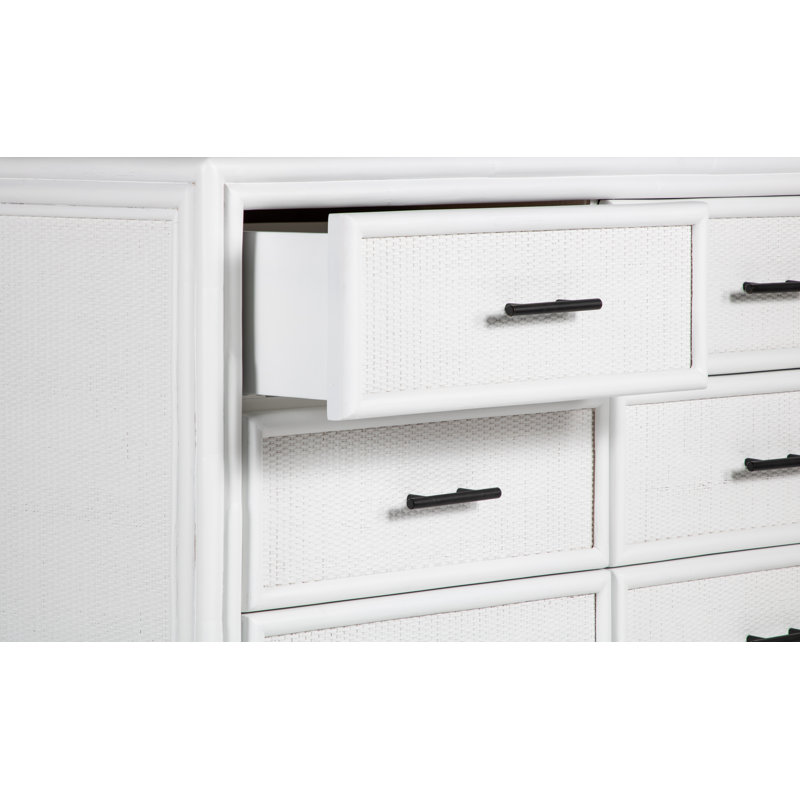 Aruba 6 - Drawer Dresser, White/Black