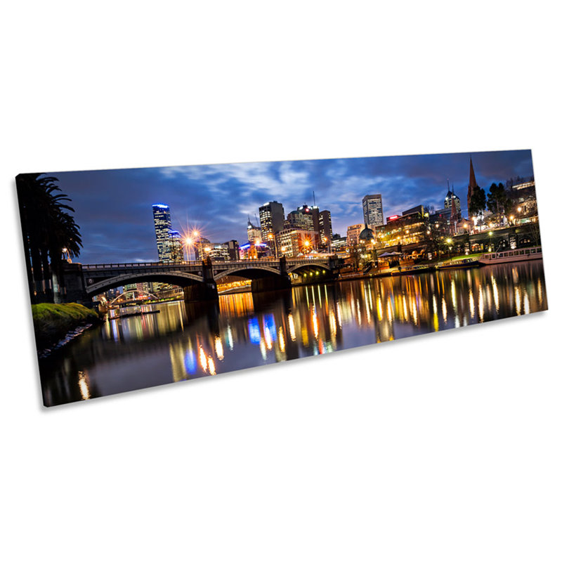 Melbourne Australia Skyline - Wrapped Canvas Panoramic Print, 45.72cm H x 137.16cm W x 2cm D