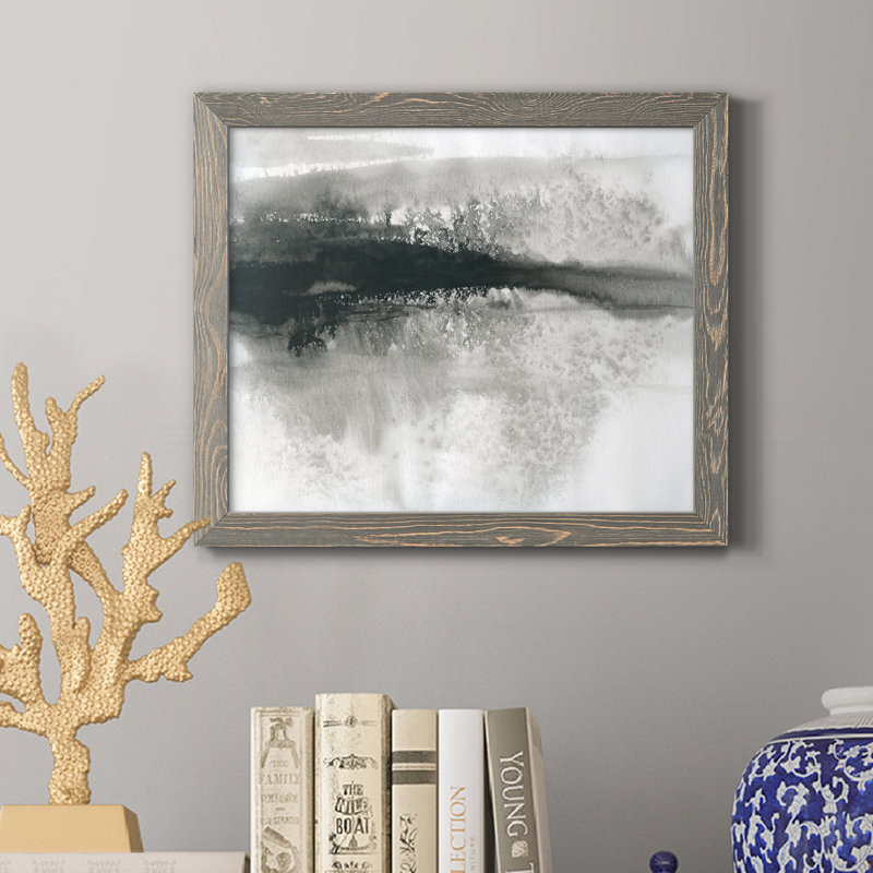 «Lake Drama II», reproduction d'art graphique sur toile, Encadré gris, H 24 po x l 18 po x P 1,5 po