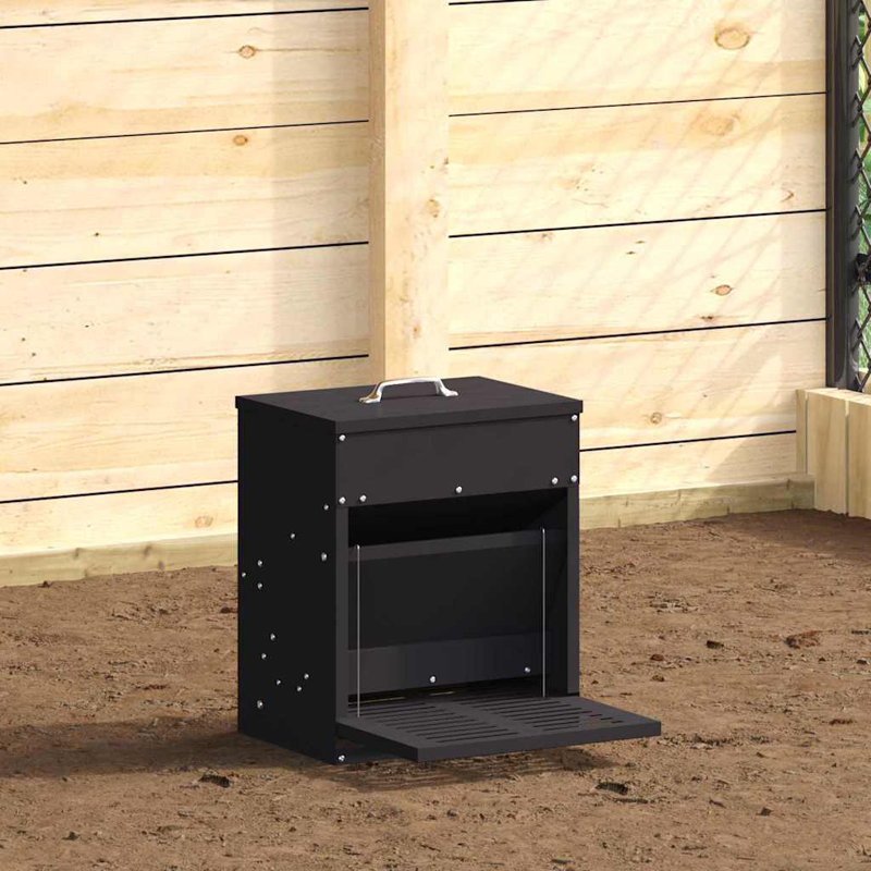 Cold-Rolled Steel Feeder, 40cm H x 33cm W x 42cm D, Black