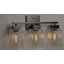 Luminaire de salle de bain moderne à 3 lumières avec abat-jour carré en verre transparent Lilwen