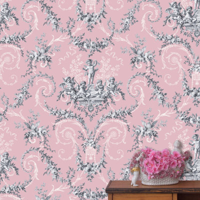 Rouleau de papier peint lisse L 34,45 pi x l 20,47 po Cherub Toile