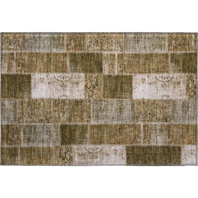 Premium Machine Washable Cerrito Brown Rug