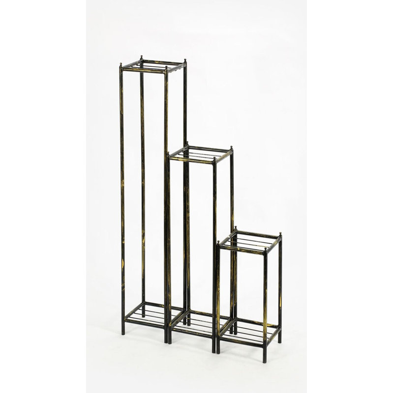 Ensemble de support à plante en fonte gris stone