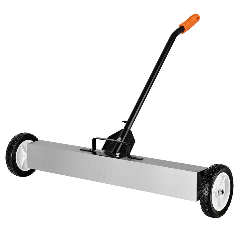 50Lb 30Inch Rolling Magnetic Sweeper With Wheels And Telescoping Handle For Workshop Garage Yard Cleanup, 45" L x 36" W