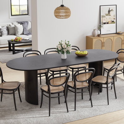 Oval Wood Dining Table with 2 Legs