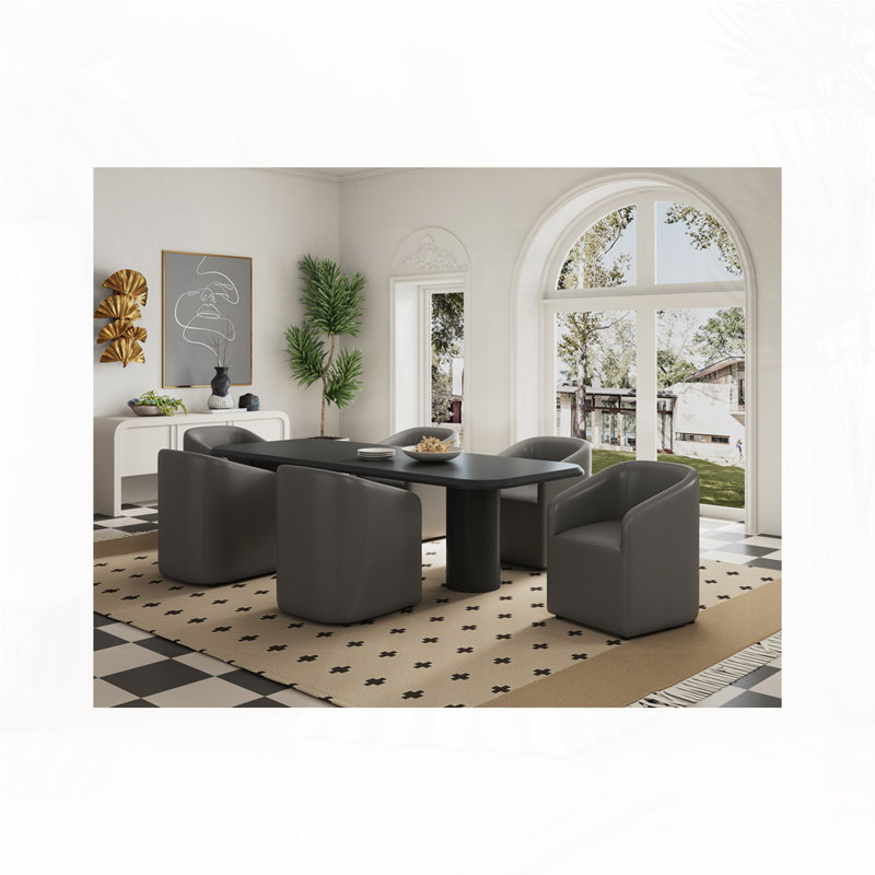 Fauteuil de salle à manger en similicuir, Gris