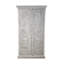 White Antique Hand-Carved Solid Wood Jungle Armoire