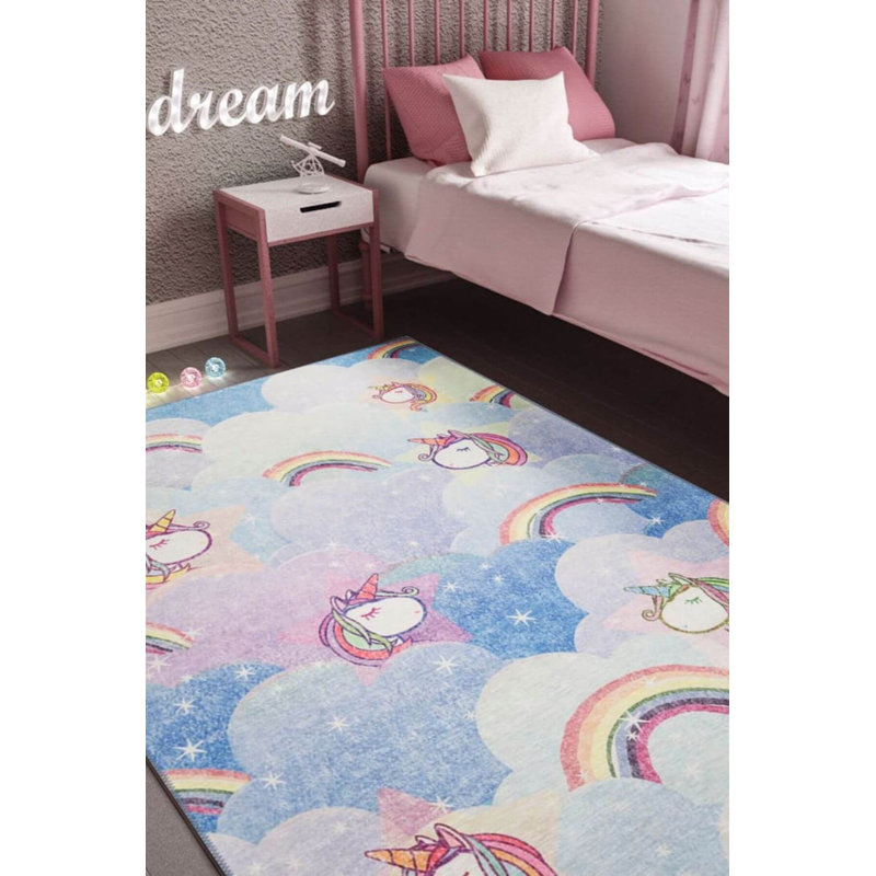 Tapis pour enfant rose et rose, Rectangle 8 pi 3 po x 11 pi 6 po
