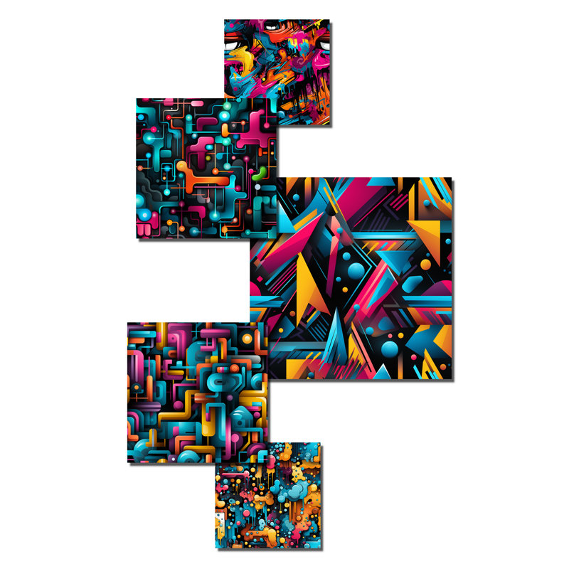 Cleophes - Geometric Wall Decor Set Of 5