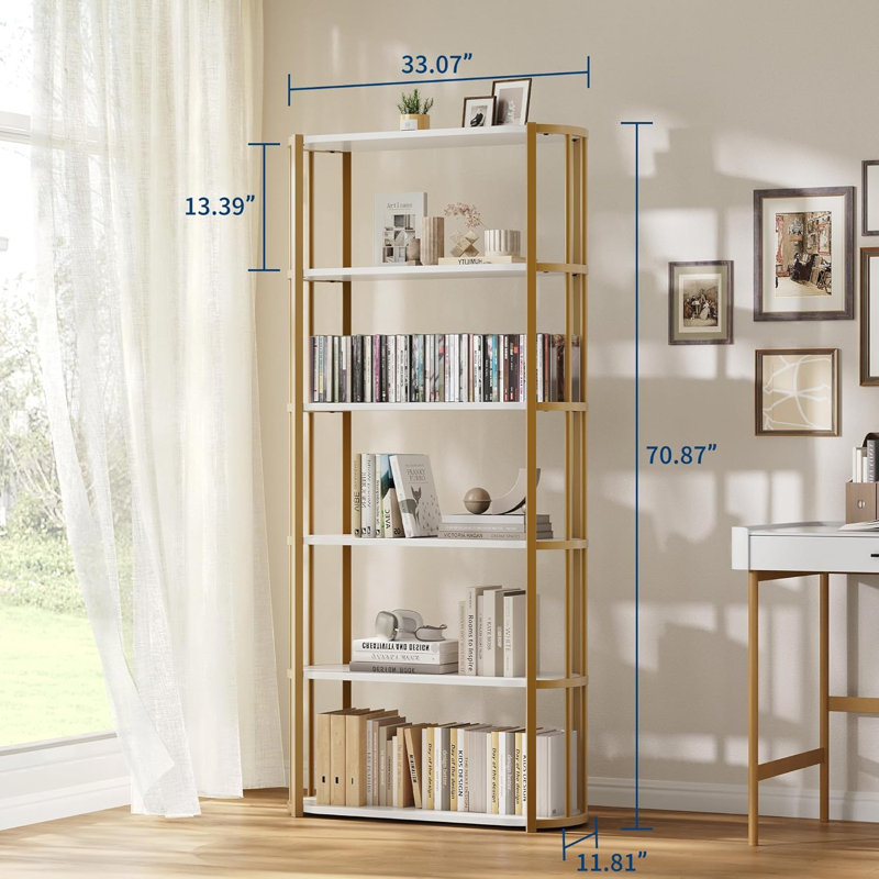 69.6cm H x 30cm W Standard Bookcase, White
