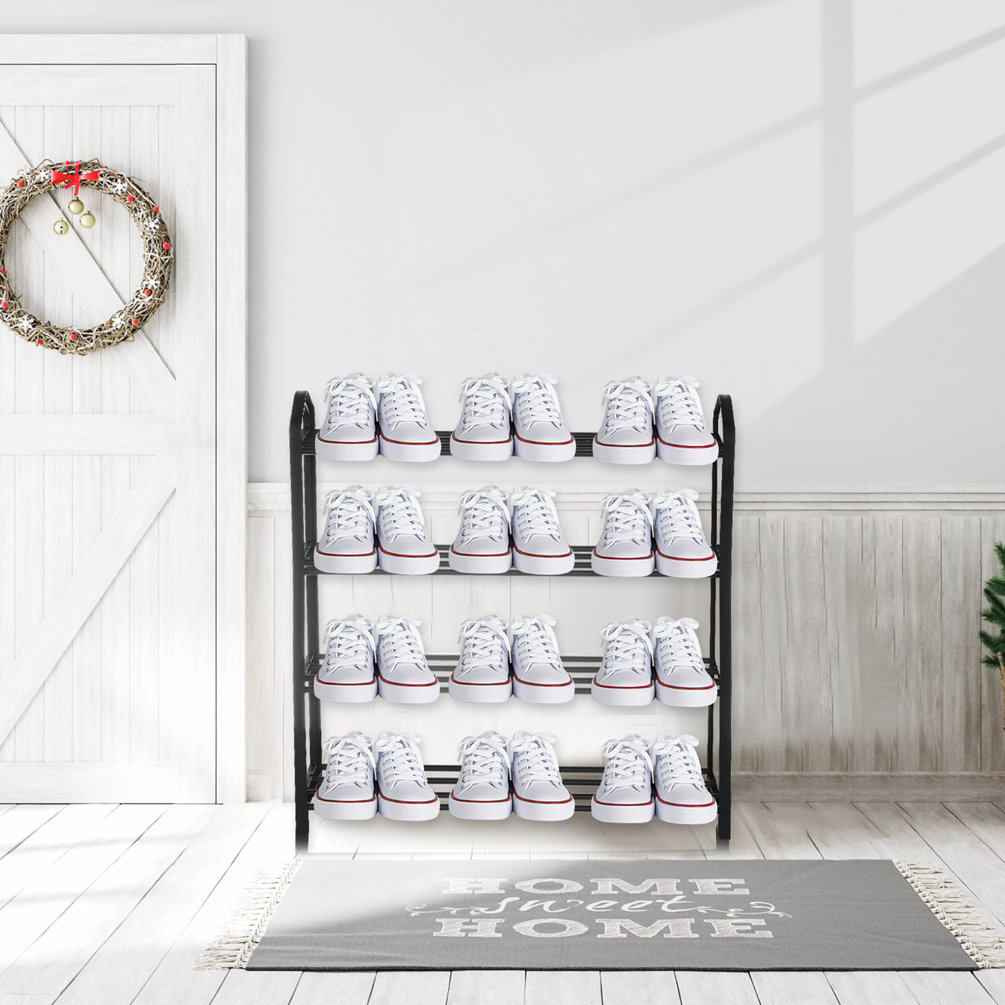 Ebern Designs 12 Pair Stackable Shoe Rack | Wayfair