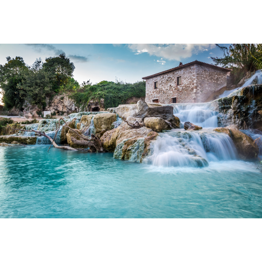 Leinwandbild Natural Spa mit Wasserfällen in der Toskana, Italien