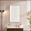 Miroir de salle de bain 60 po x 22 po noir brillant, miroir de meuble-lavabo mural rectangulaire avec cadre en métal, design moderne et minimaliste pour une utilisation polyvalente