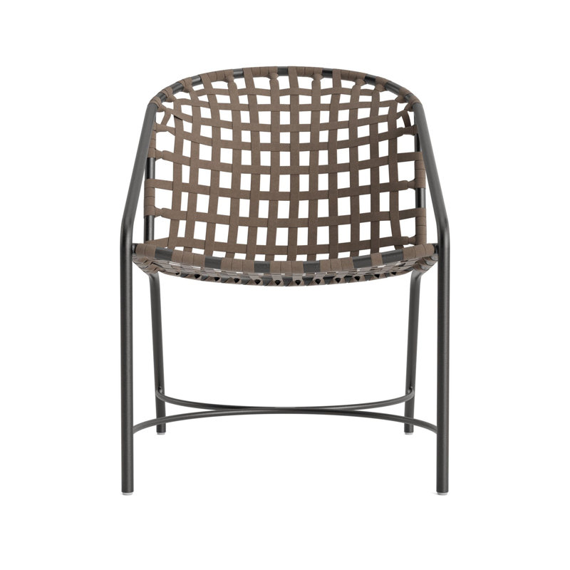 Kantan Outdoor Lounge Chair, Textured Pewter/Mica Suncloth Lace
