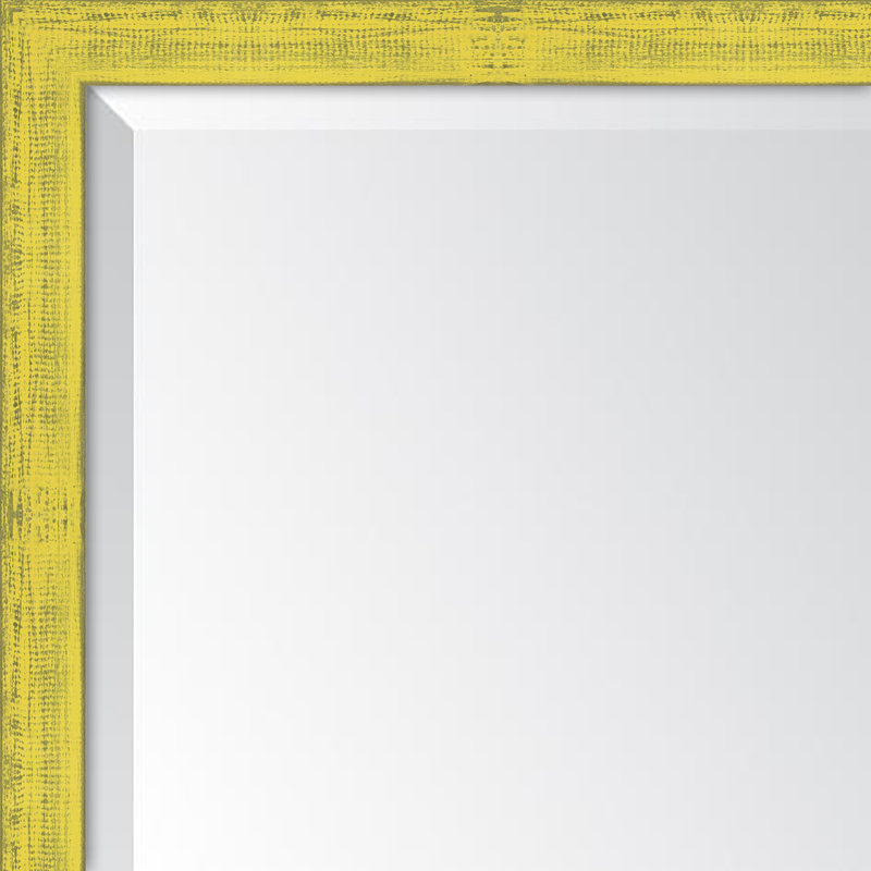 Broadway Wood Flat Wall Mirror, 39" H x 27" W, Yellow