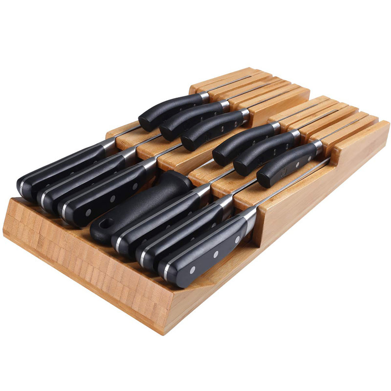 Bamboo In-Drawer Knife Block