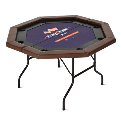 Kulamoon 50'' 8 - Player Brown Foldable Poker Table