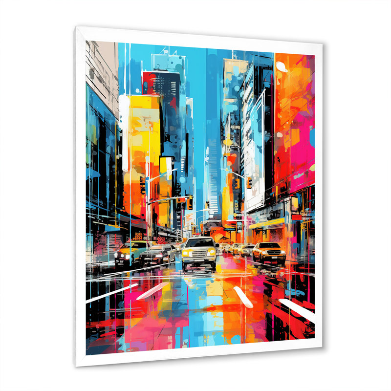 «Leihlani City Berlin Popart II», reproduction sur toile, H 44 po x l 34 po x P 1,5 po, Cadre photo blanc