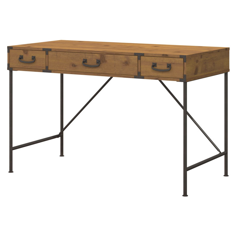 Bureau d'ordinateur Cropsey, Pin doré rétro