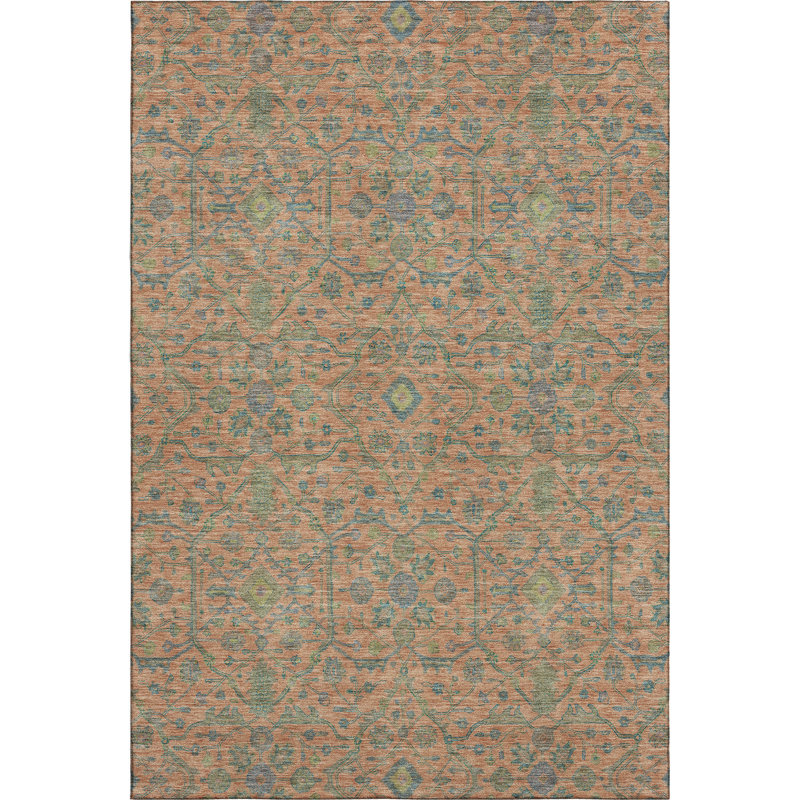 Premium Machine Washable Ducote AMF1131 Global Rug, Rectangle 10 pi x 14 pi