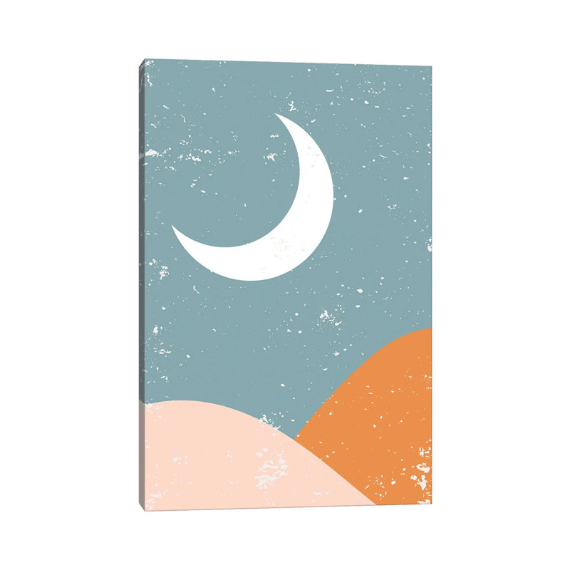 Moon Mountain by EnShape - Wrapped Canvas Print, 20.32 cm H x 30.48 cm W