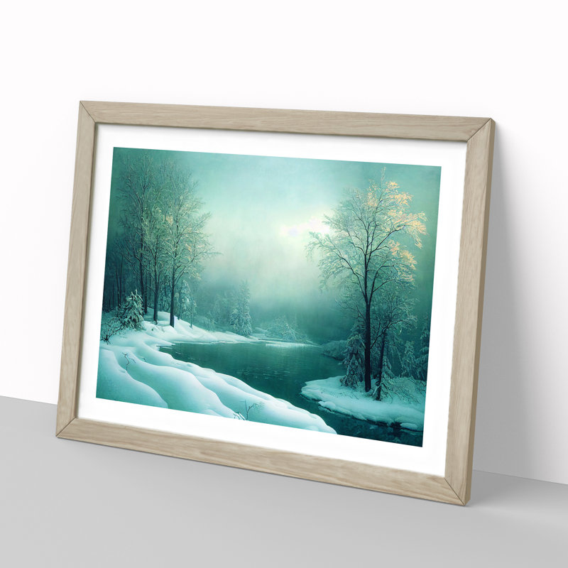 Sumptuous Winter Forest 1 Piece Single Picture Frame Wall Art, 34cm H x 46cm W x 2cm D, Oak Framed