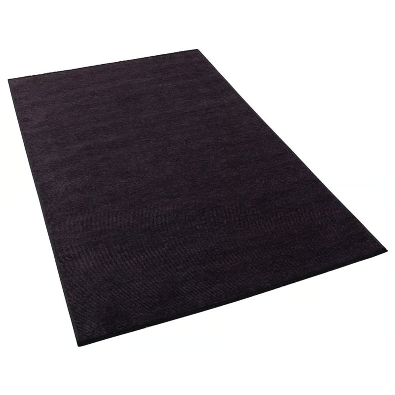 Tapis de couleur noire organique antiallergique sans motif et sans motif en polyester tissé à la machine