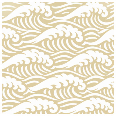 Beige Ocean Waves Quilted Bedspread All Sizes