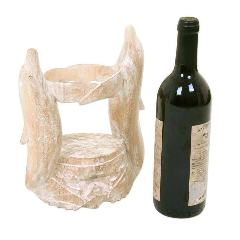 Mcdaniel Solid Wood Tabletop Wine Bottle Rack in Beige
