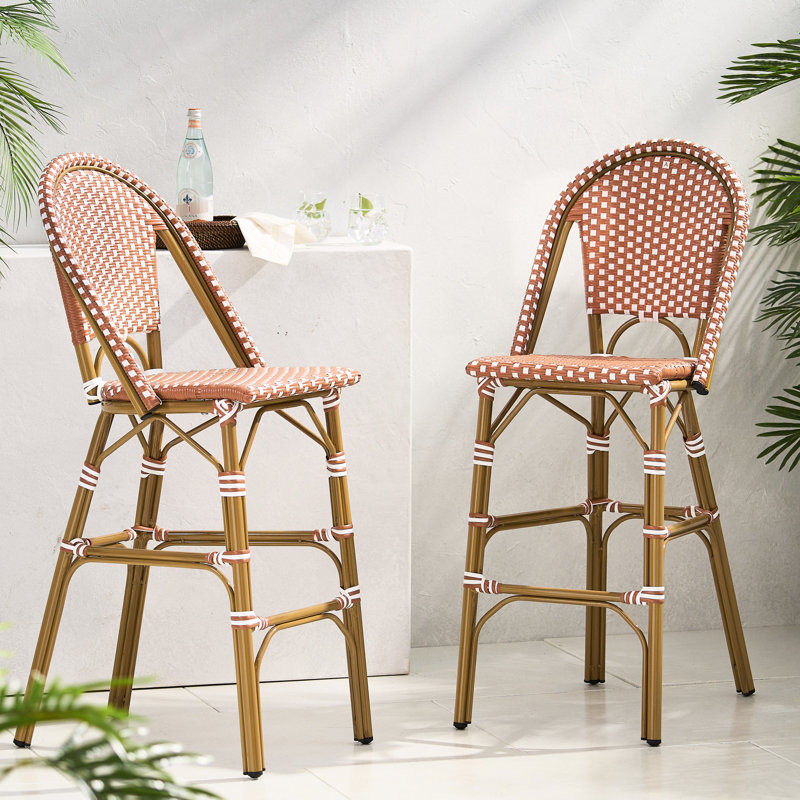 De 2 29,5 "d'extérieur - Style français, rouge rouille / blanc, cadre en aluminium avec finition pour décoration de jardin (2) rouge et blanc, espace de vie