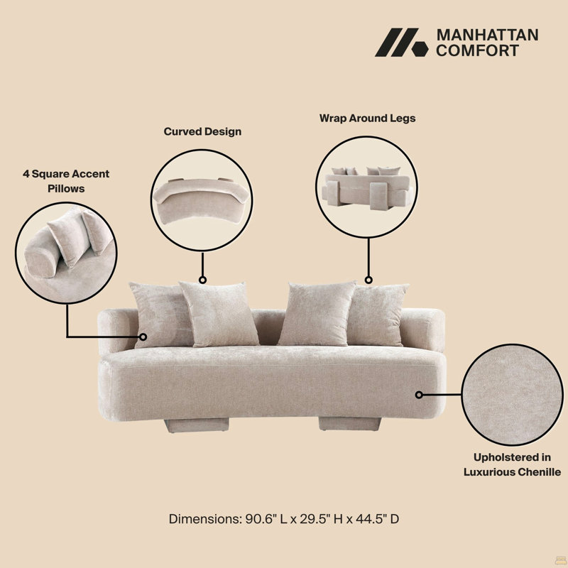Chenille 90.6" Sofa