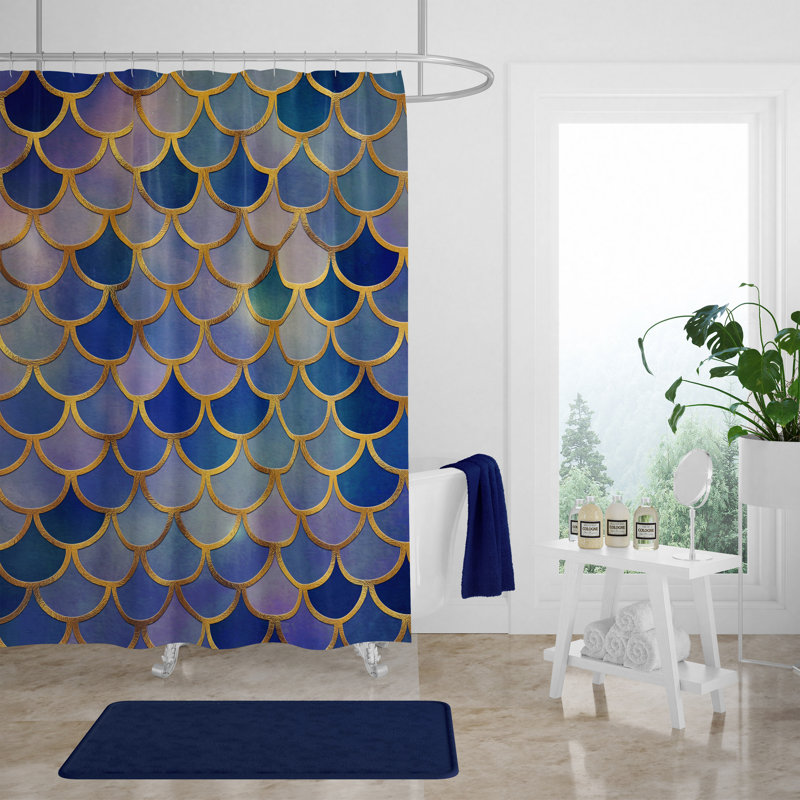 Geometric Shower Curtain,  72" H x 70" W 
