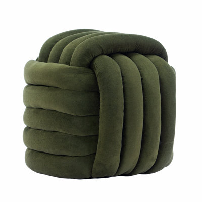 Chenille Fabric Modern Knot Design Ottoman