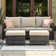 Kaniha Premium All-Weather Wicker 3 - Person Patio Conversation Sets with Cushions