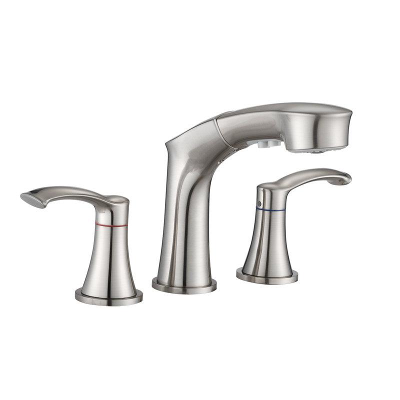 Widespread 2-handle Bathroom Faucet, Brushed Nickel