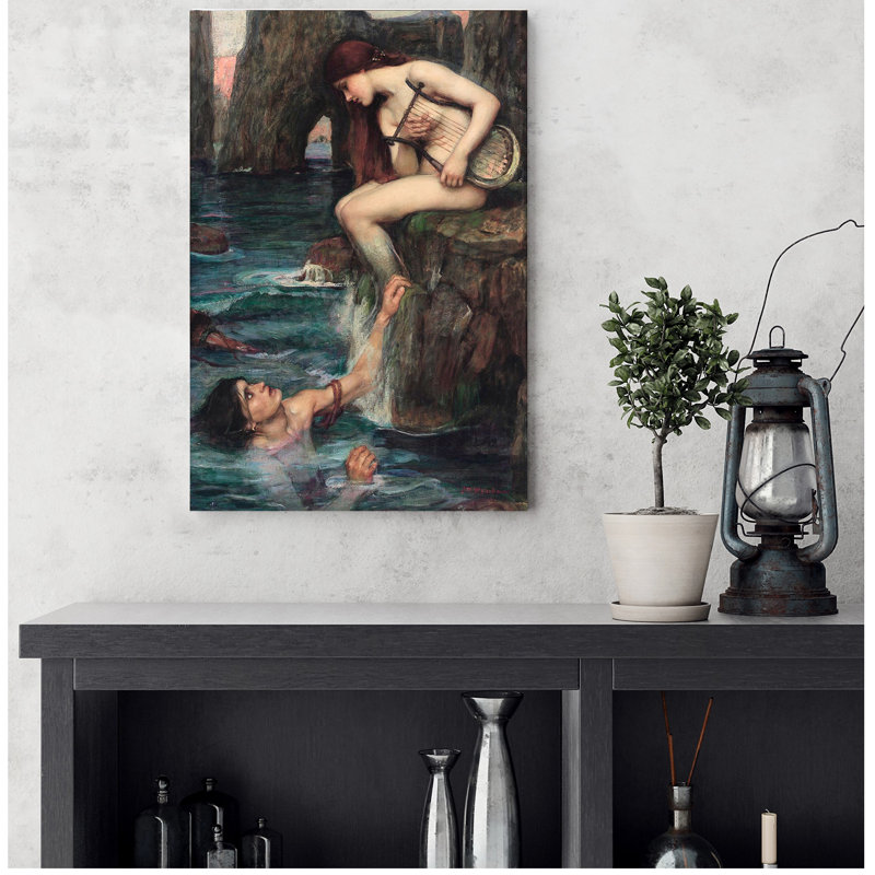 Reproduction de peinture, "The Siren" par John William Waterhouse, estampe numérique sur toile pour la décoration intérieure