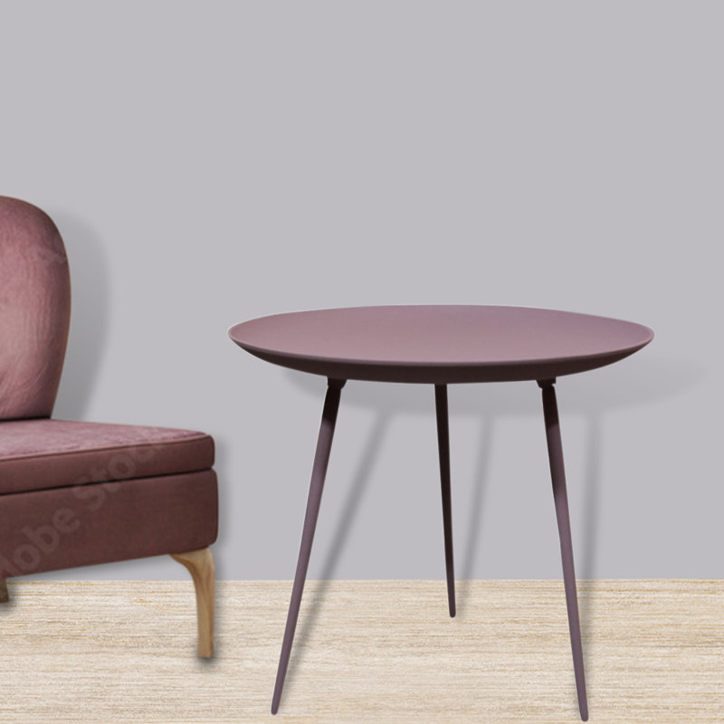 Table de bout à 3 pieds Fernly, Plateau mauve / base noire, H 17,1 po x l 20,6 po x P 20,6 po