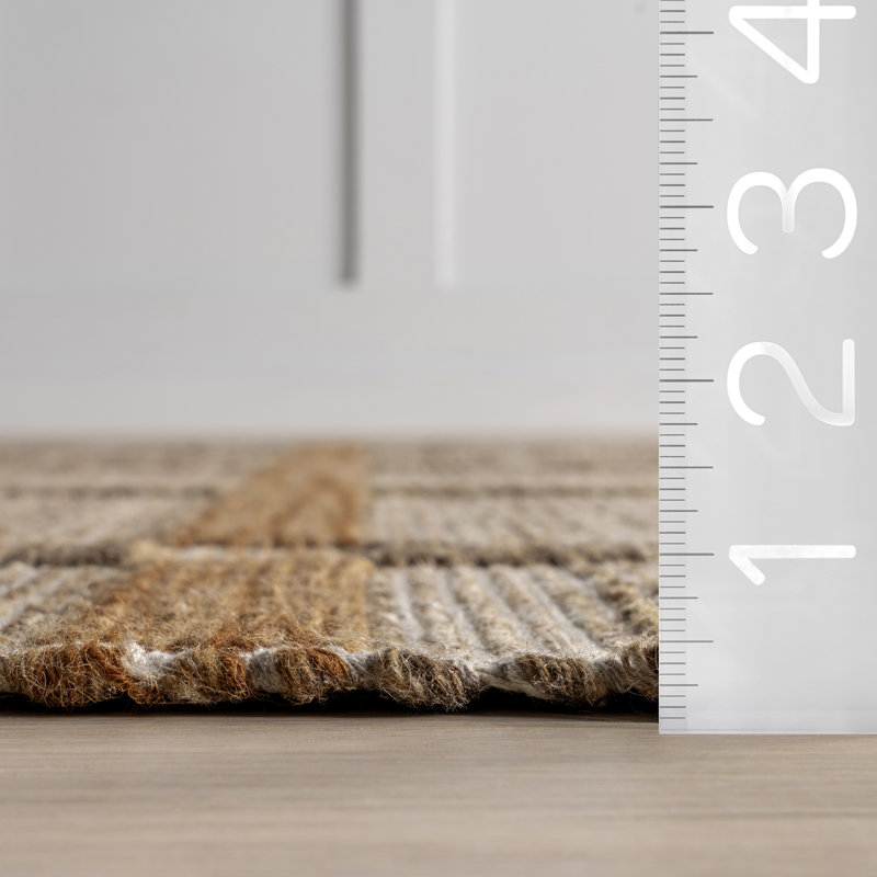 Tapis en laine et coton à carreaux Annie, Rectangle 4pi x 6 pi
