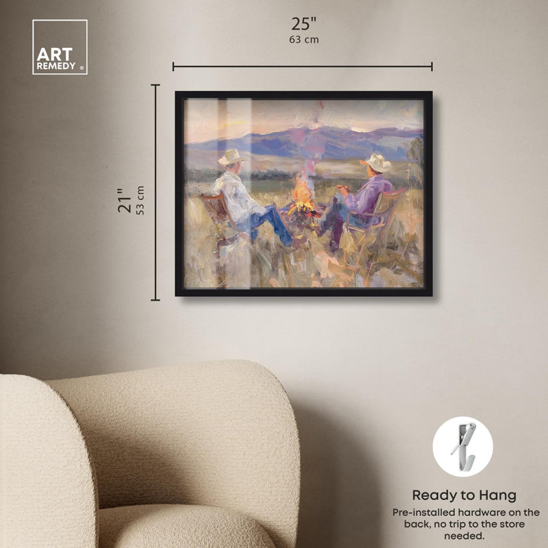 «High Plains Camp Shadowbox», art mural occidental par Art Remedy, H 21 po x l 25 po, Noir
