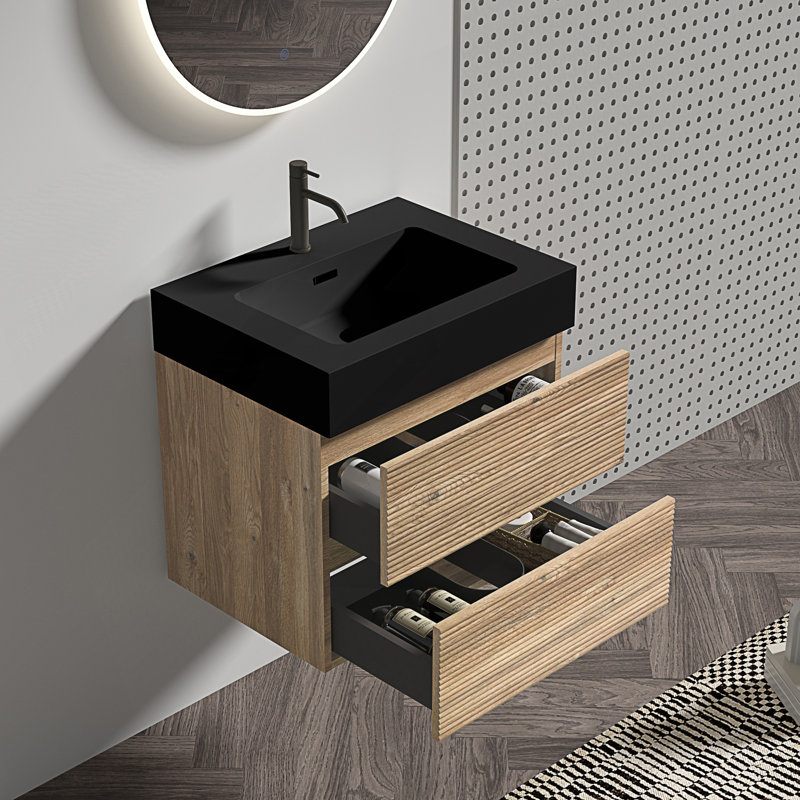 Meuble-lavabo moderne avec lavabo en quartz, 24"