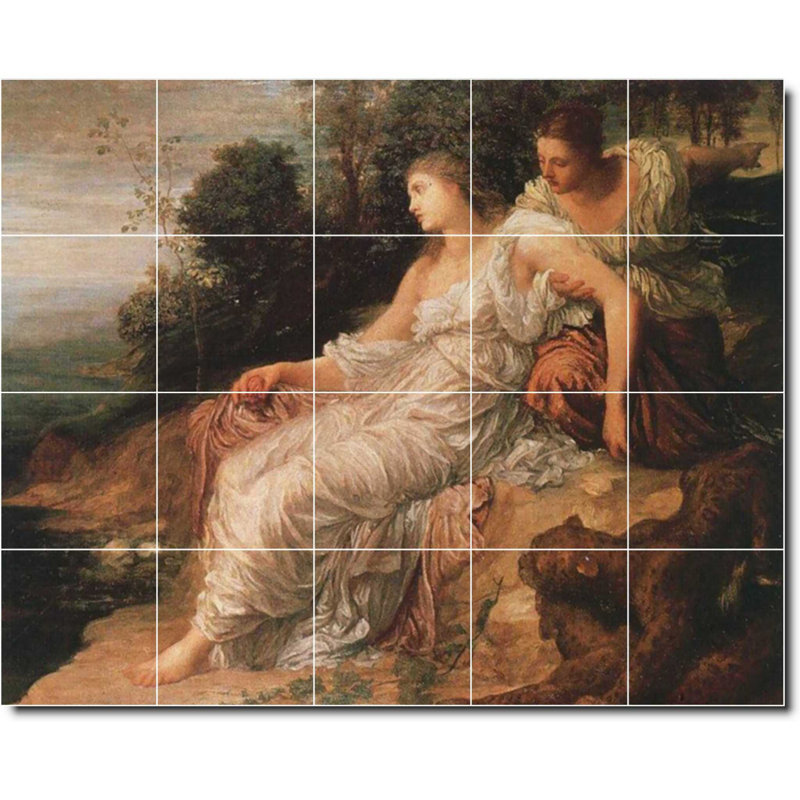 Carrelage mural décoratif en céramique 30 po x 24 po 6 po x 6 po, George Watts, femme, peinture W09459