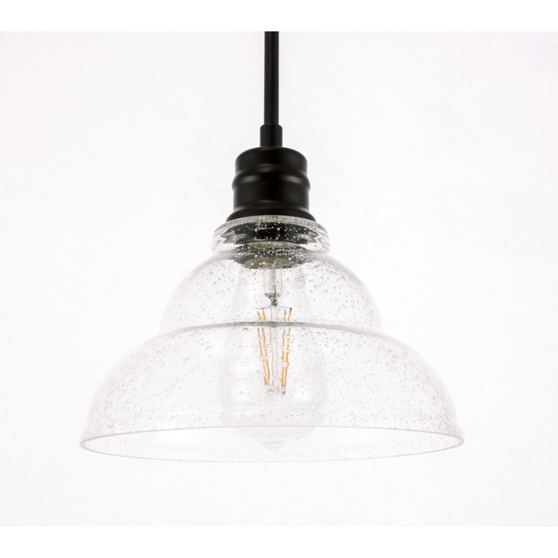 Vernia 1 - Light Single Pendant, 7.6" H x 8.5" W x 8.5" D, Black