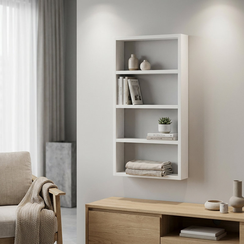 Solid Wood Vertical Display Shelf